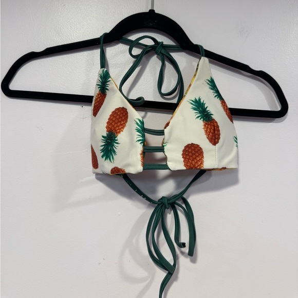 Pineapple reversible strappy bikini swim top - Picture 1 of 4